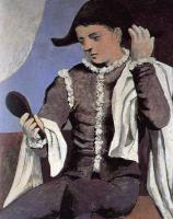 Picasso, Pablo - seated harlequin with mirror